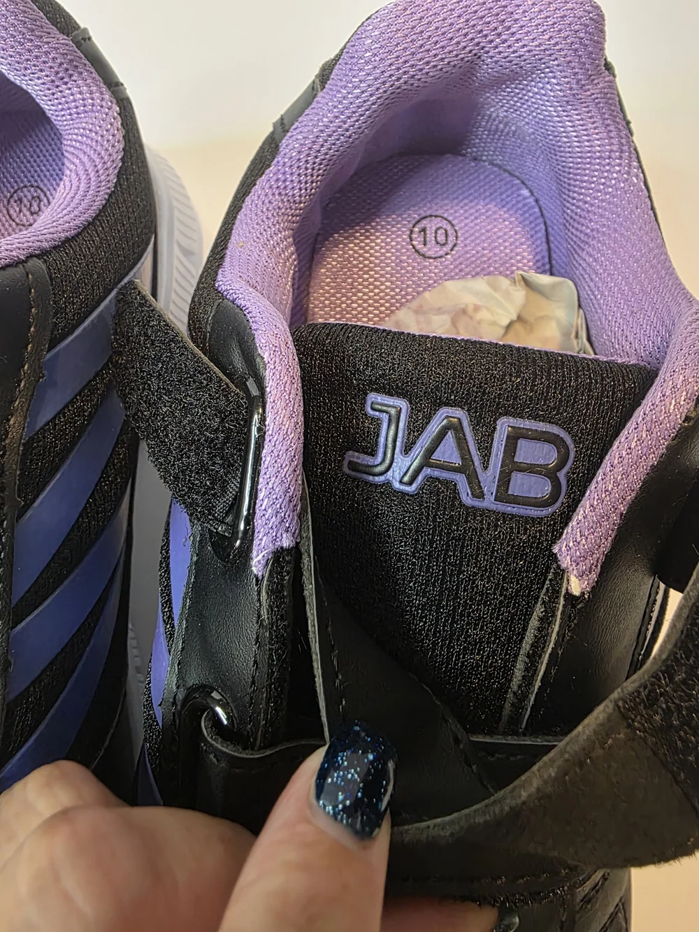 Amazon Kids Black and Purple Hook-and-Loop Sneakers
